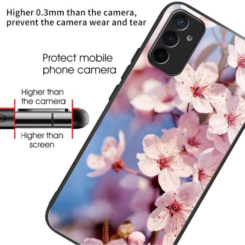 Cover Samsung Galaxy M13 Hærdet Glas Blomster