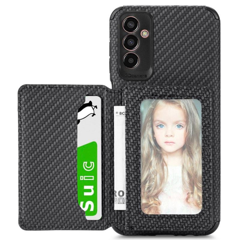 Cover Samsung Galaxy M13 Punge Etui Carbon Fiber Og Magnetisk Tegnebog