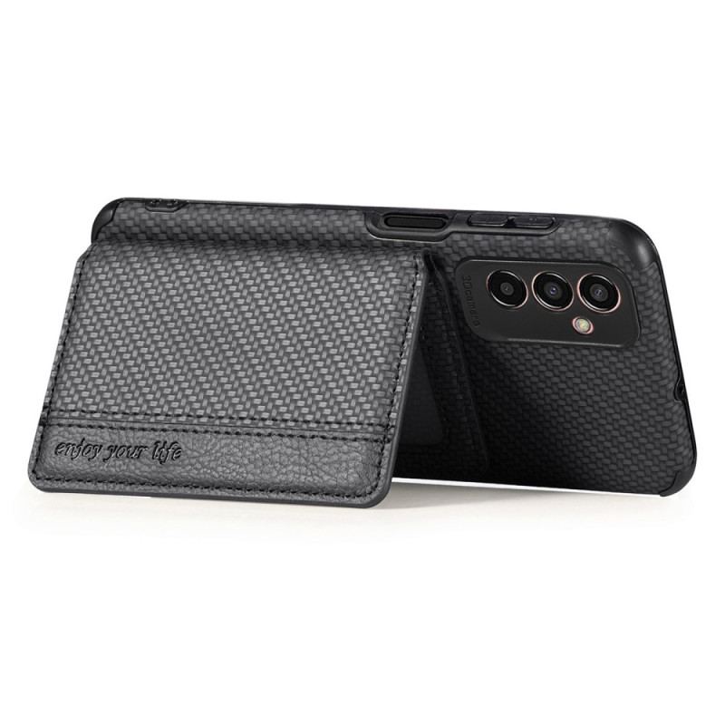 Cover Samsung Galaxy M13 Punge Etui Carbon Fiber Og Magnetisk Tegnebog