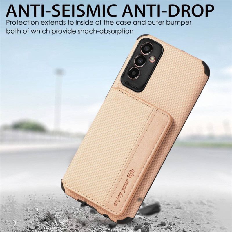 Cover Samsung Galaxy M13 Punge Etui Carbon Fiber Og Magnetisk Tegnebog