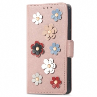 Flip Cover Samsung Galaxy M13 3d Blomster