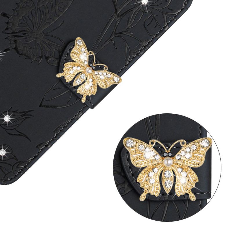 Flip Cover Samsung Galaxy M13 Butterfly Charm Og Skulderrem