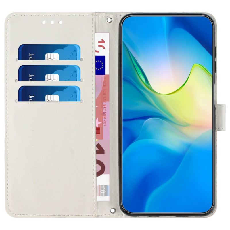 Flip Cover Samsung Galaxy M13 Marmor Med Snor