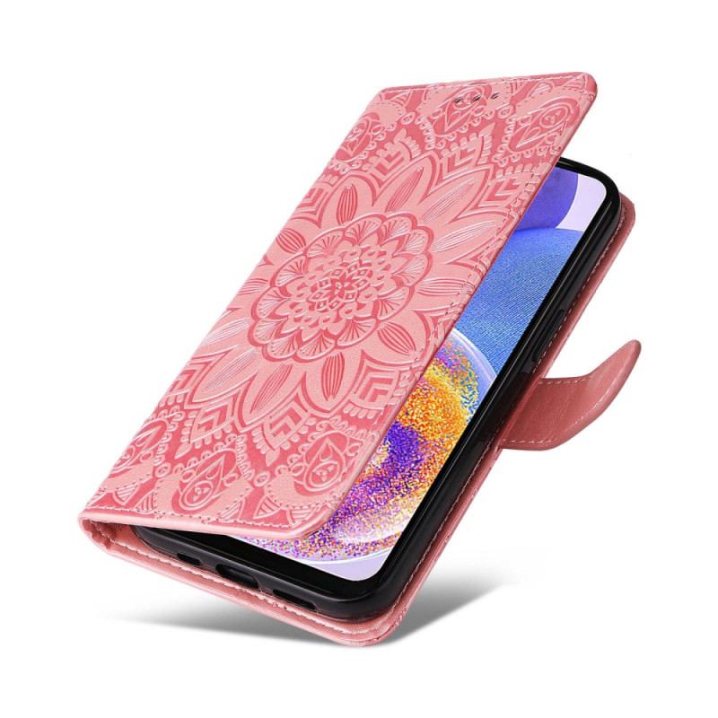 Flip Cover Samsung Galaxy M13 Med Snor Strappy Solsikke