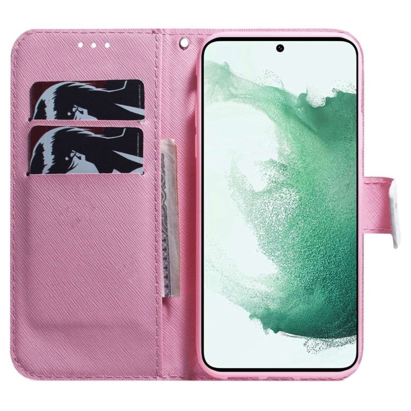 Flip Cover Samsung Galaxy M13 Med Snor Vintage Strappy Blomst