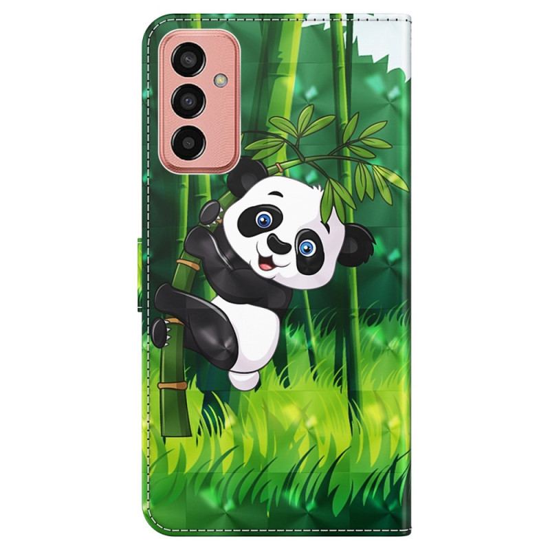 Flip Cover Samsung Galaxy M13 Panda Og Bambus Med Snor