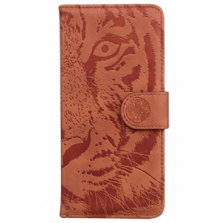 Læder Cover Samsung Galaxy M13 Tiger Fodaftryk