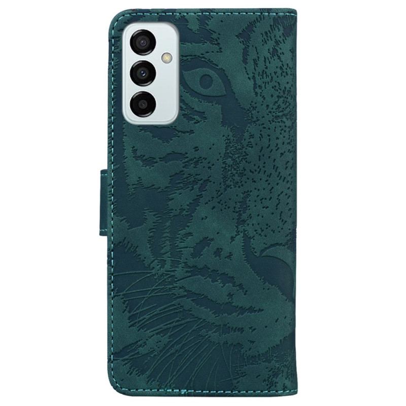 Læder Cover Samsung Galaxy M13 Tiger Fodaftryk