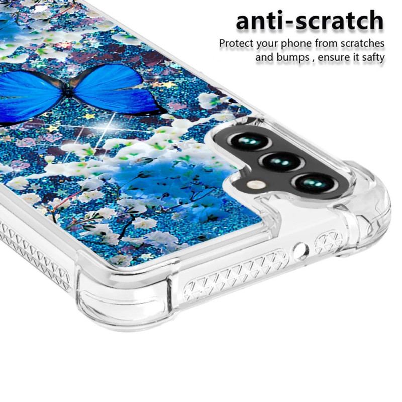 Cover Samsung Galaxy A54 5G Pailletter Sommerfugle