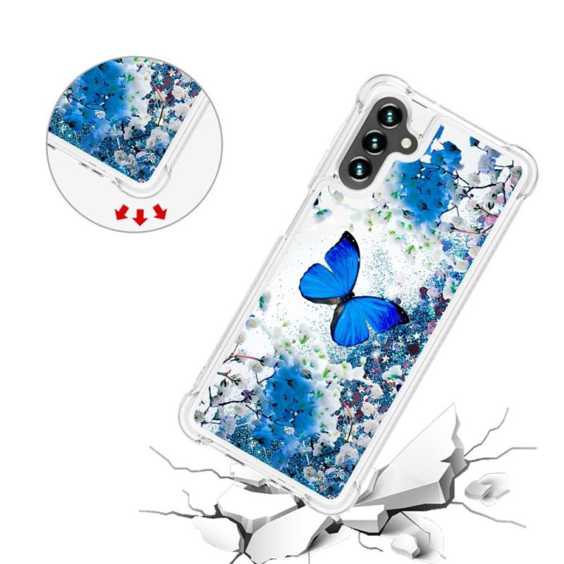 Cover Samsung Galaxy A54 5G Pailletter Sommerfugle