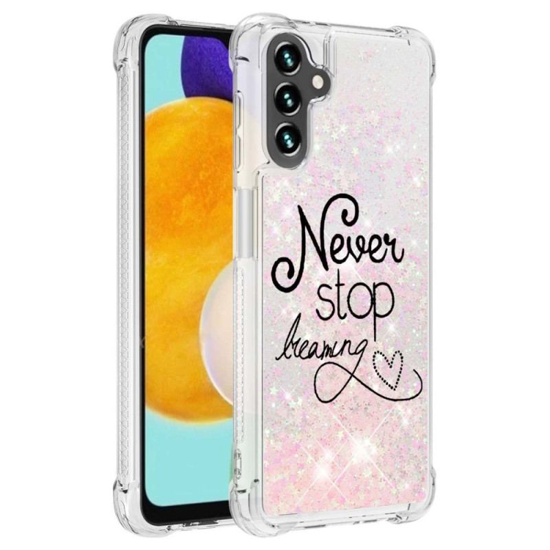 Cover Samsung Galaxy A54 5G Stop Aldrig Med Pailletter