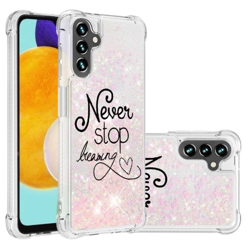 Cover Samsung Galaxy A54 5G Stop Aldrig Med Pailletter