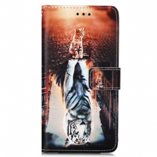 Flip Cover Samsung Galaxy A54 5G Med Snor Strappy Kitten Dream