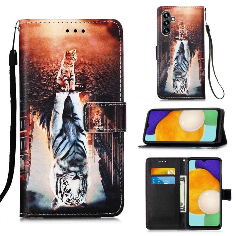 Flip Cover Samsung Galaxy A54 5G Med Snor Strappy Kitten Dream