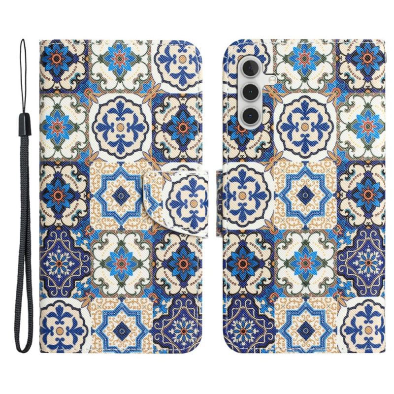 Flip Cover Samsung Galaxy A54 5G Med Snor Strappy Patchwork