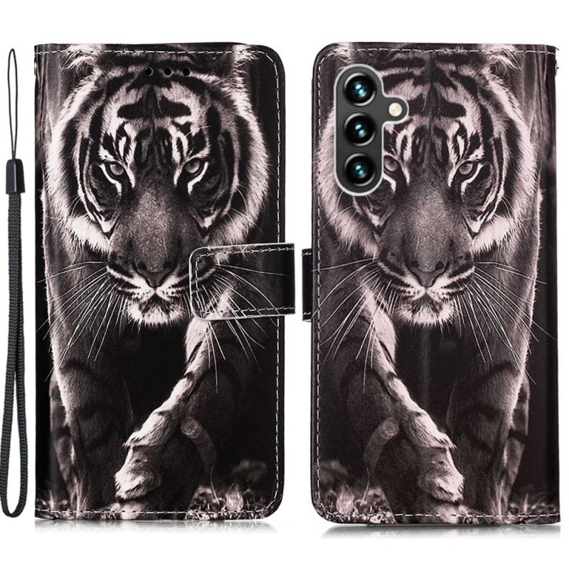 Flip Cover Samsung Galaxy A54 5G Med Snor Thong Tiger