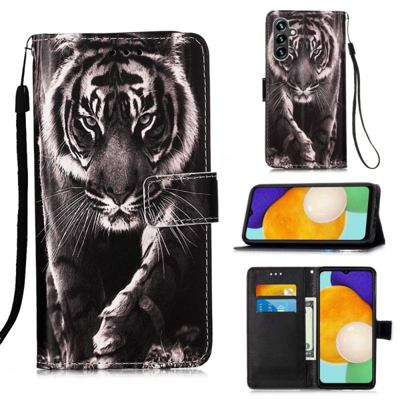 Flip Cover Samsung Galaxy A54 5G Med Snor Thong Tiger