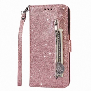 Læder Cover Samsung Galaxy A54 5G Glitter Møntpung