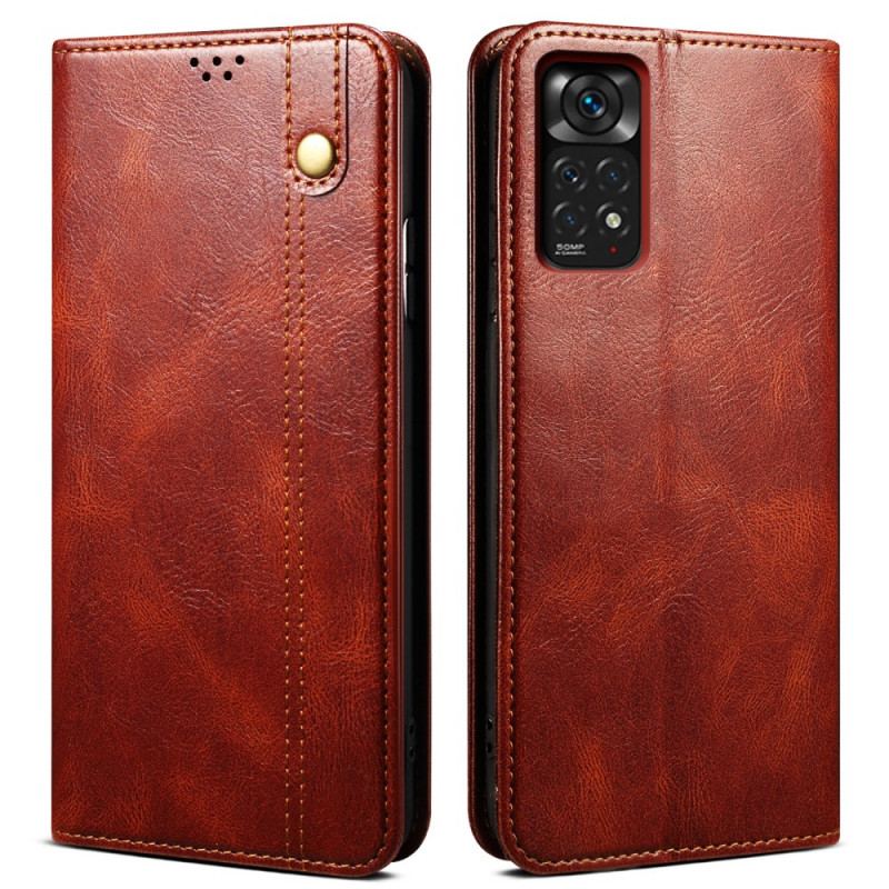 Cover Xiaomi Redmi Note 11 / 11S Flip Cover Voksbehandlet Kunstlæder