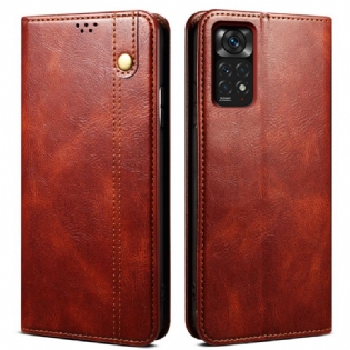 Cover Xiaomi Redmi Note 11 / 11S Flip Cover Voksbehandlet Kunstlæder