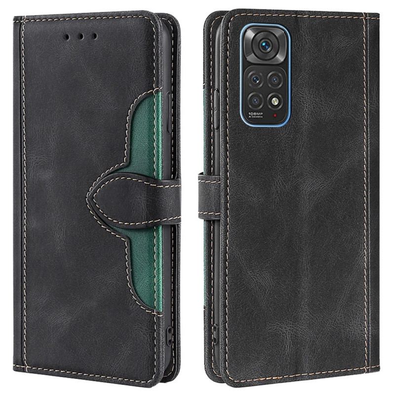 Flip Cover Xiaomi Redmi Note 11 / 11S Imiteret Læder Bicolor Stilfuld