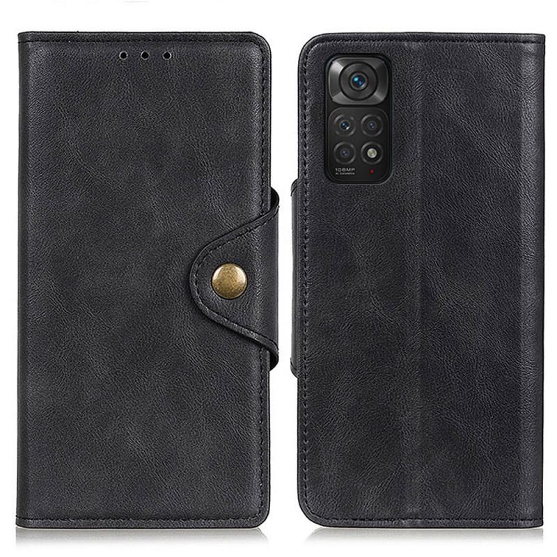 Flip Cover Xiaomi Redmi Note 11 / 11S Imiteret Læder Knap