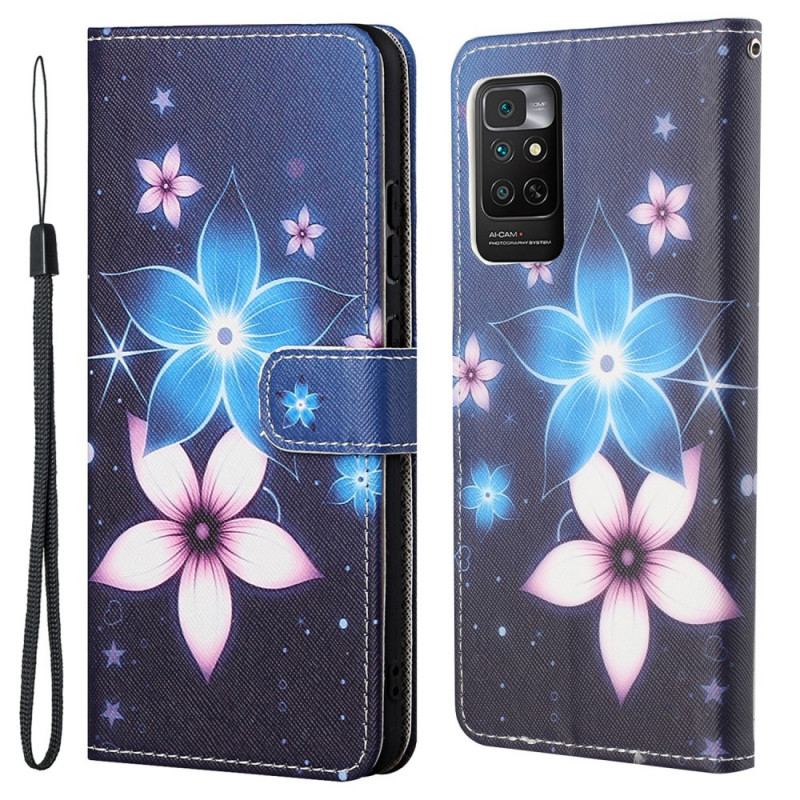 Flip Cover Xiaomi Redmi Note 11 / 11S Med Snor Lunar Strap Blomster