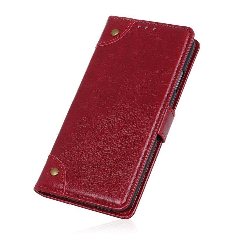 Flip Cover Xiaomi Redmi Note 11 / 11S Style Nappa Læder Vintage Nitter