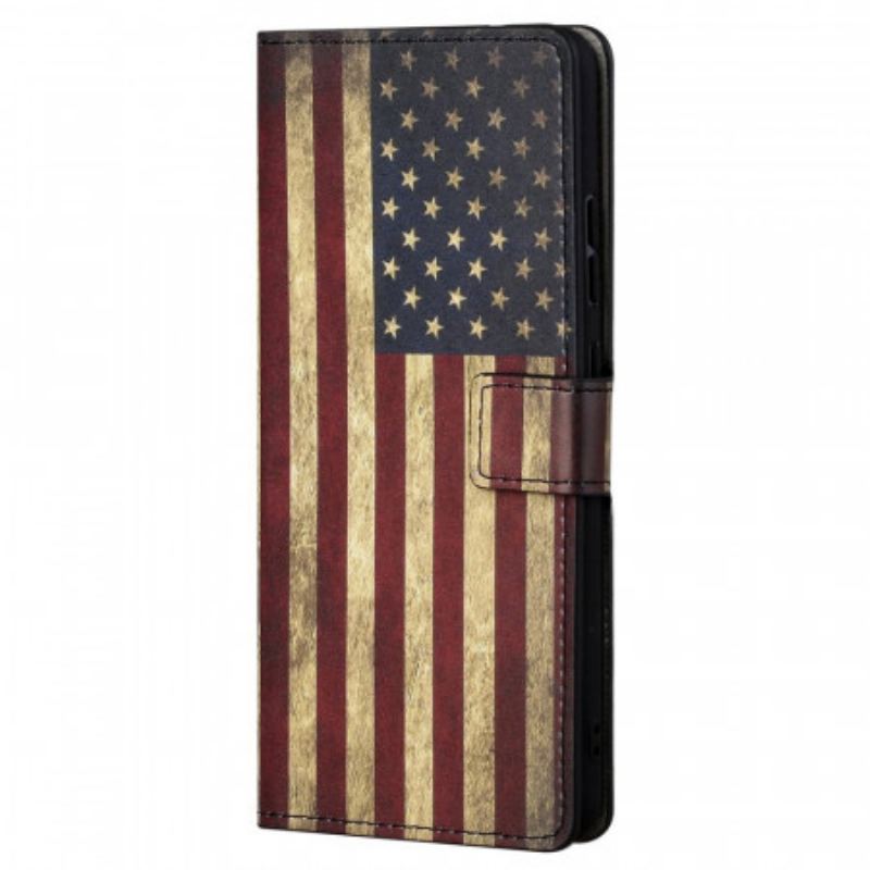 Læder Cover Xiaomi Redmi Note 11 / 11S Amerikansk Flag