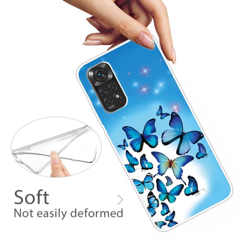 Mobilcover Xiaomi Redmi Note 11 / 11S Blå Sommerfugle