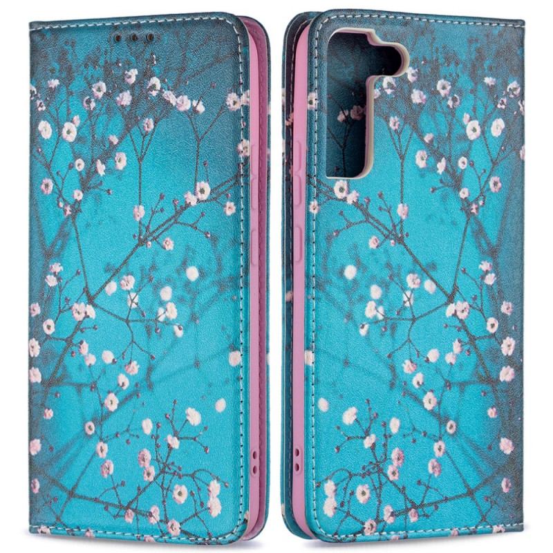 Cover Samsung Galaxy S22 Plus 5G Flip Cover Blomstrende Grene