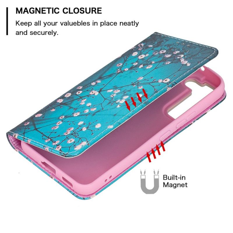 Cover Samsung Galaxy S22 Plus 5G Flip Cover Blomstrende Grene