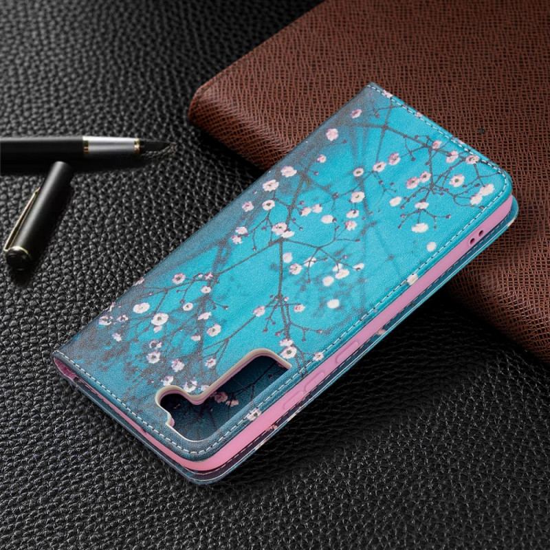 Cover Samsung Galaxy S22 Plus 5G Flip Cover Blomstrende Grene