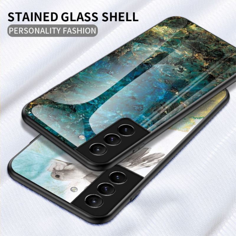 Cover Samsung Galaxy S22 Plus 5G Marmorfarver Hærdet Glas