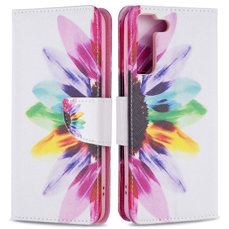 Flip Cover Samsung Galaxy S22 Plus 5G Akvarel Blomst