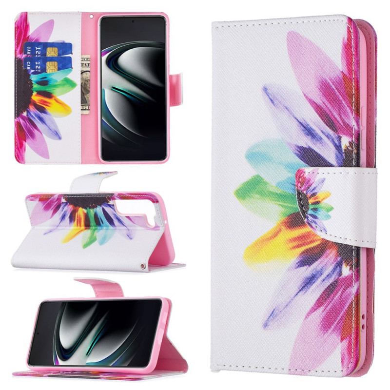 Flip Cover Samsung Galaxy S22 Plus 5G Akvarel Blomst