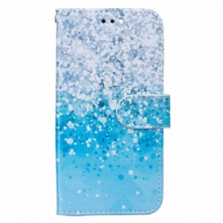 Flip Cover Samsung Galaxy S22 Plus 5G Blå Glitter Gradient