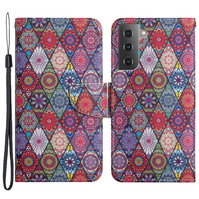 Flip Cover Samsung Galaxy S22 Plus 5G Farverigt Gobelinmønster