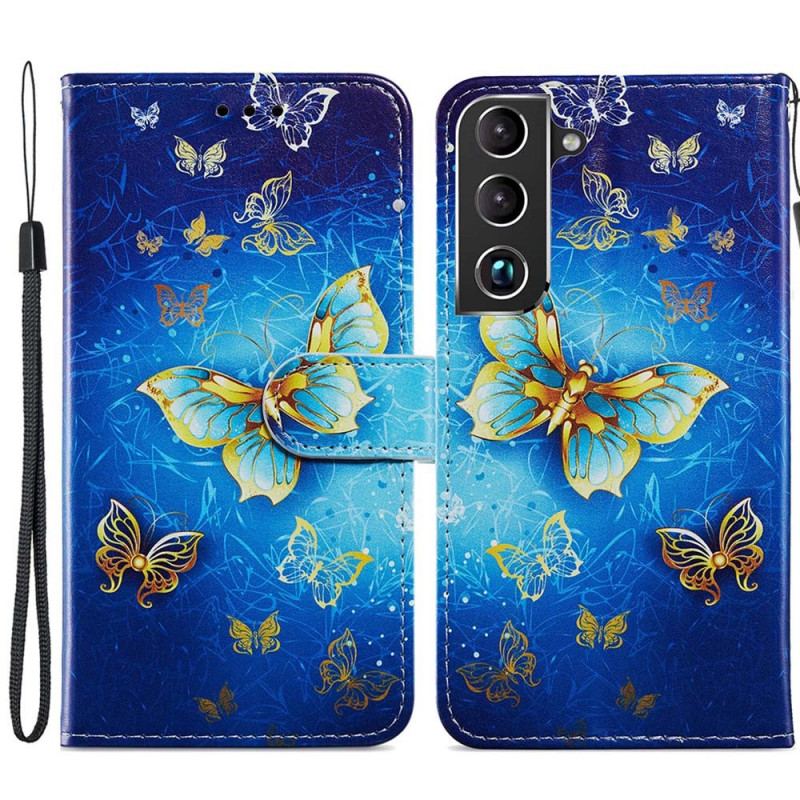 Flip Cover Samsung Galaxy S22 Plus 5G Flugt Af Sommerfugle