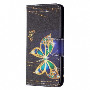 Flip Cover Samsung Galaxy S22 Plus 5G Gyldne Sommerfugle