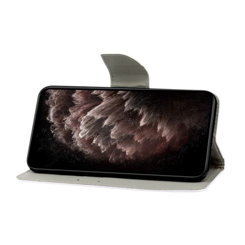 Flip Cover Samsung Galaxy S22 Plus 5G Med Snor Farverig Fjer Med Rem