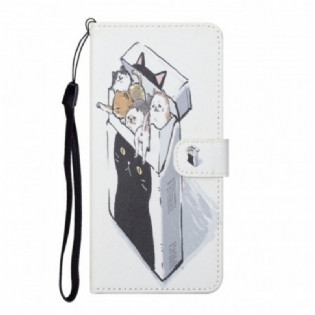 Flip Cover Samsung Galaxy S22 Plus 5G Med Snor Levering Thong Cats
