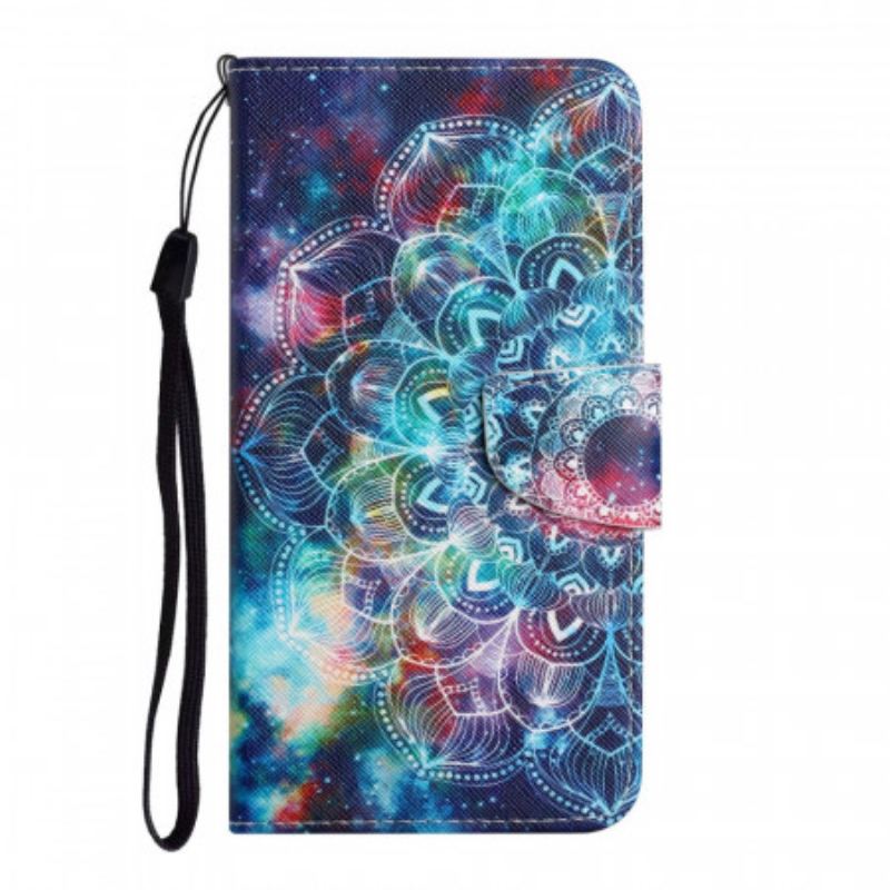 Flip Cover Samsung Galaxy S22 Plus 5G Med Snor Prangende Halv Mandala Strappy