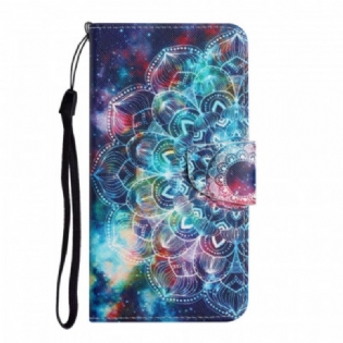 Flip Cover Samsung Galaxy S22 Plus 5G Med Snor Prangende Halv Mandala Strappy