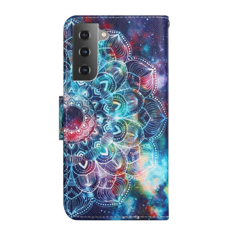 Flip Cover Samsung Galaxy S22 Plus 5G Med Snor Prangende Halv Mandala Strappy