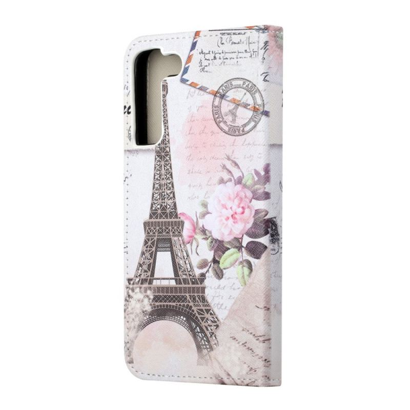 Flip Cover Samsung Galaxy S22 Plus 5G Retro Eiffeltårnet
