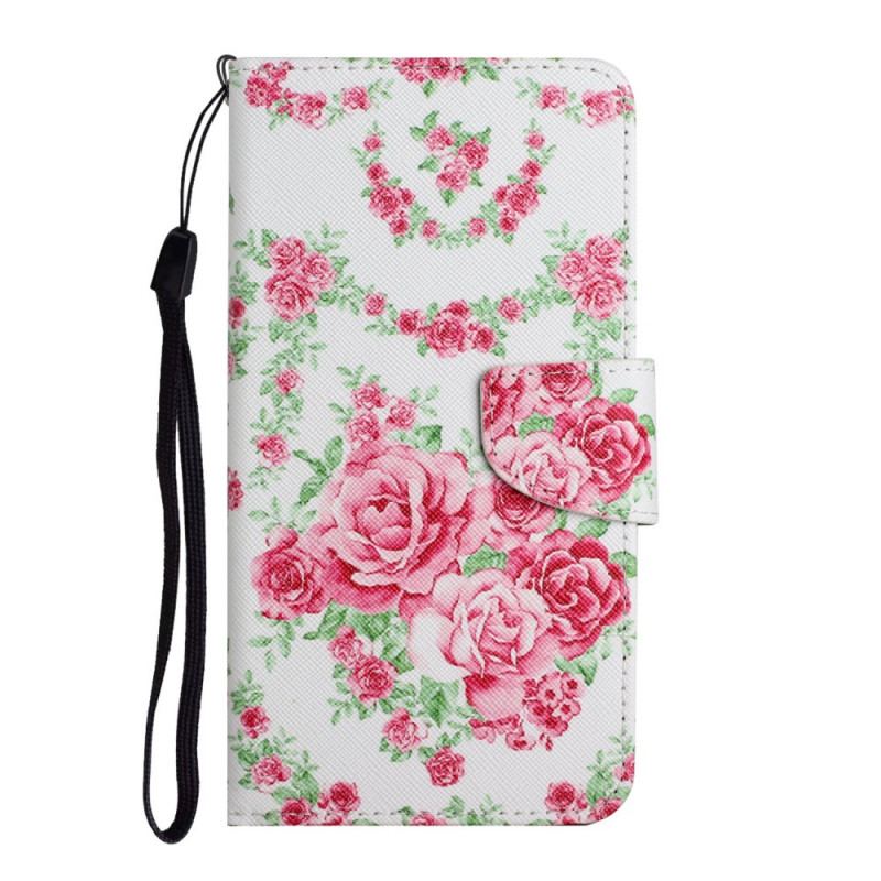 Læder Cover Samsung Galaxy S22 Plus 5G Liberty Royal Blomster