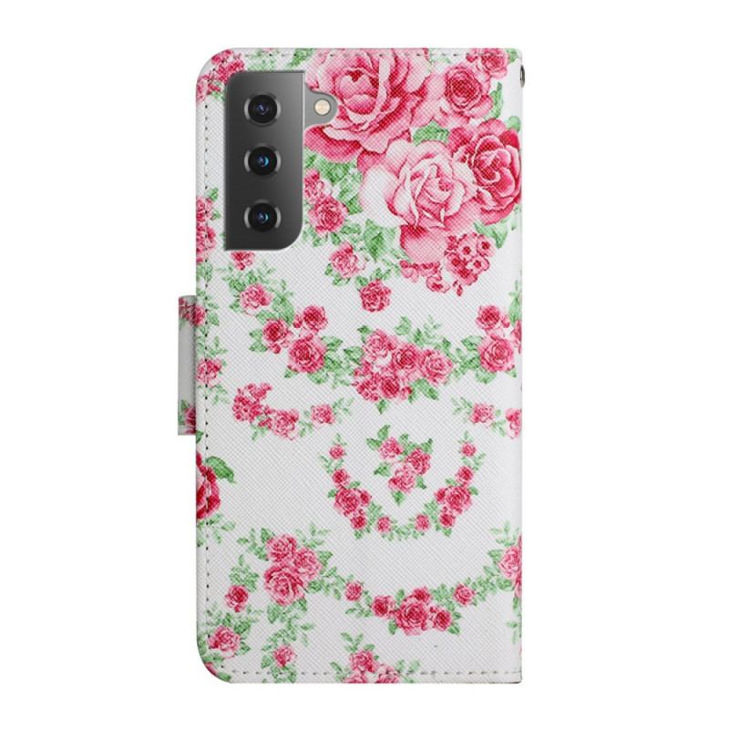 Læder Cover Samsung Galaxy S22 Plus 5G Liberty Royal Blomster