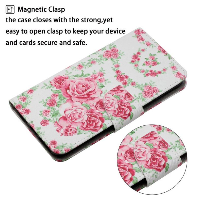 Læder Cover Samsung Galaxy S22 Plus 5G Liberty Royal Blomster