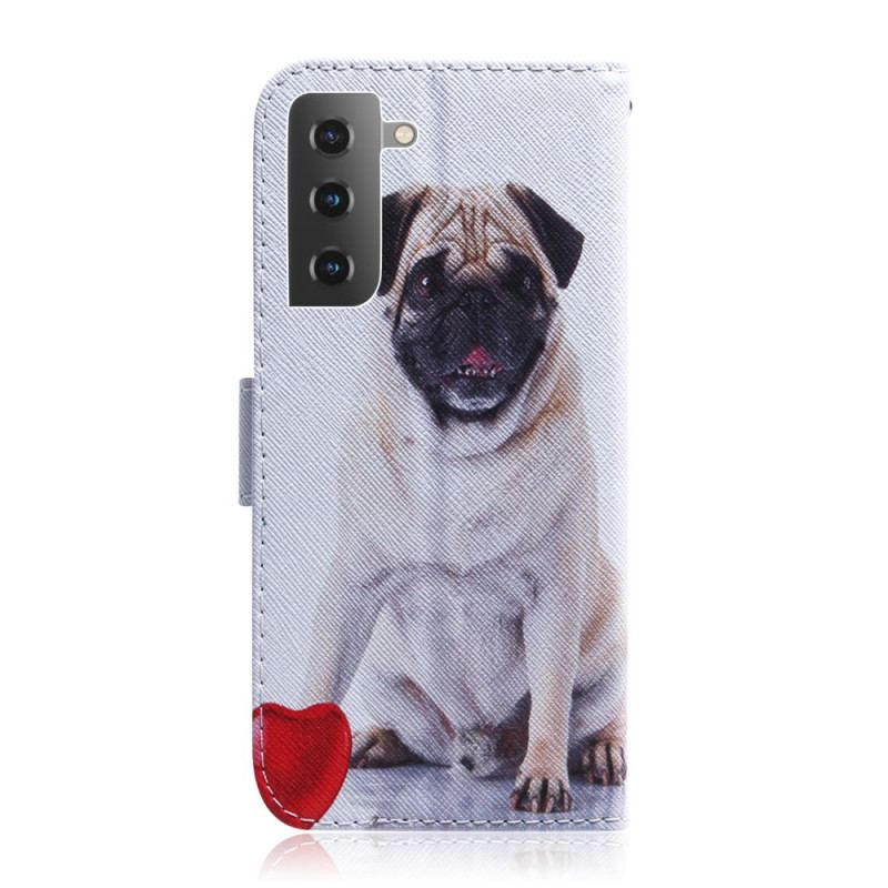 Læder Cover Samsung Galaxy S22 Plus 5G Mops Hund